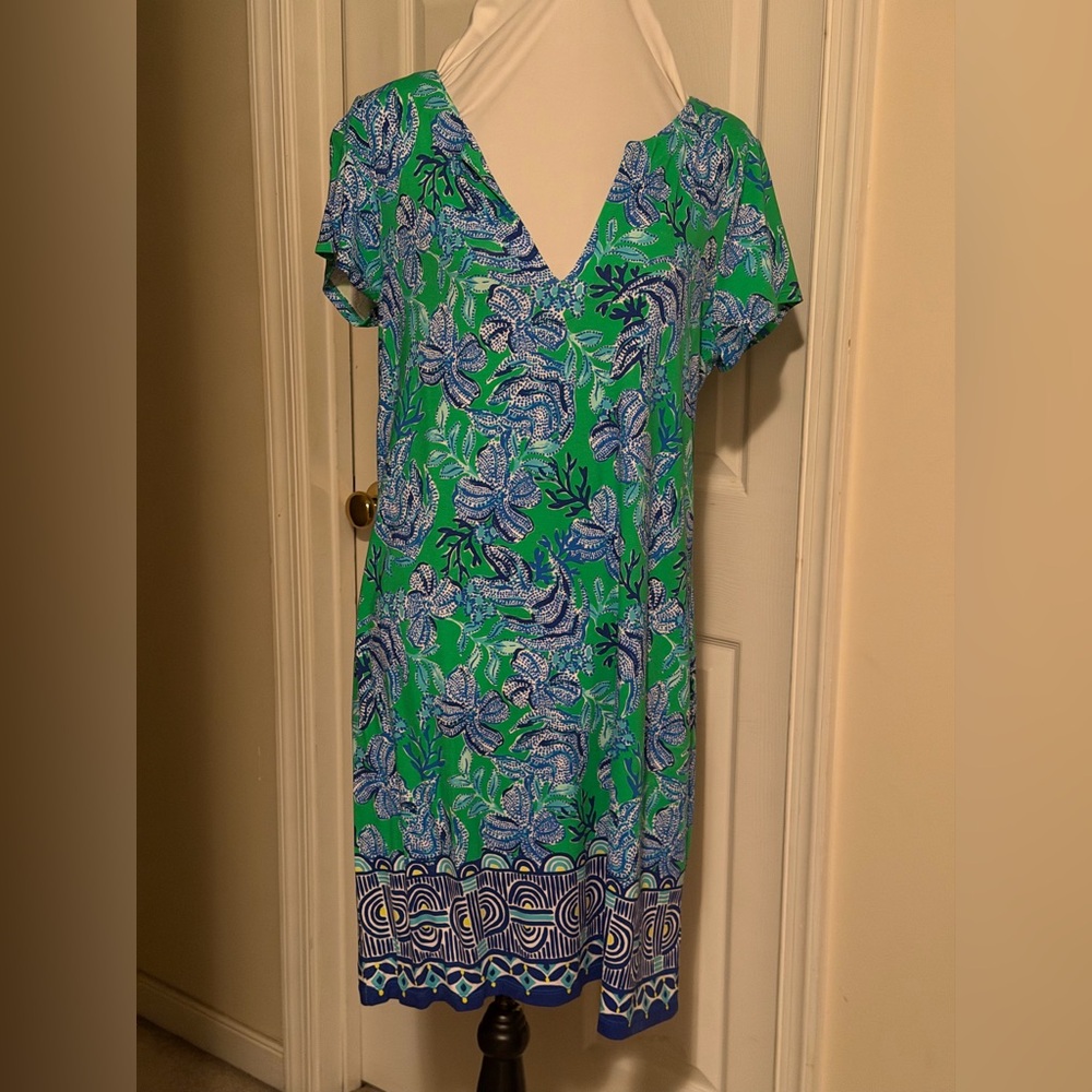 Lilly Pulitzer Vibrant Green and Blue Dress - NWT sz XL